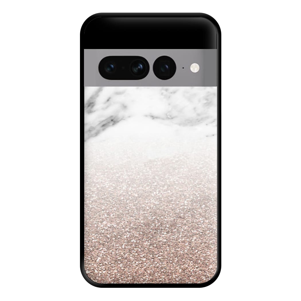 Rose Gold Glitter & Marble Phone Case for Google Pixel 7 Pro