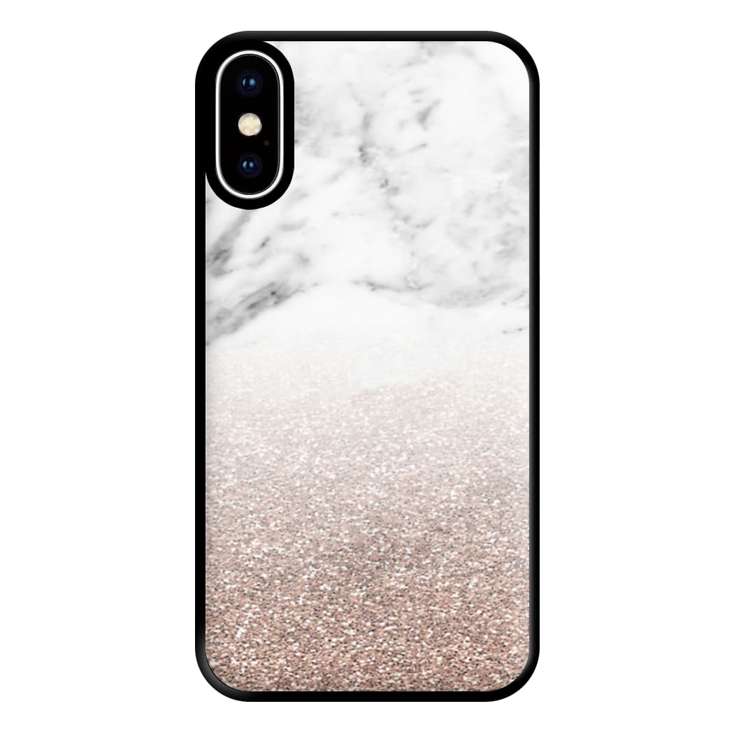 Rose Gold Glitter & Marble Phone Case for iPhone XS Max