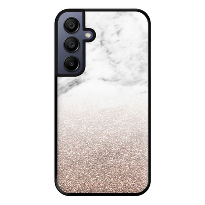 Rose Gold Glitter & Marble Phone Case for Galaxy A15