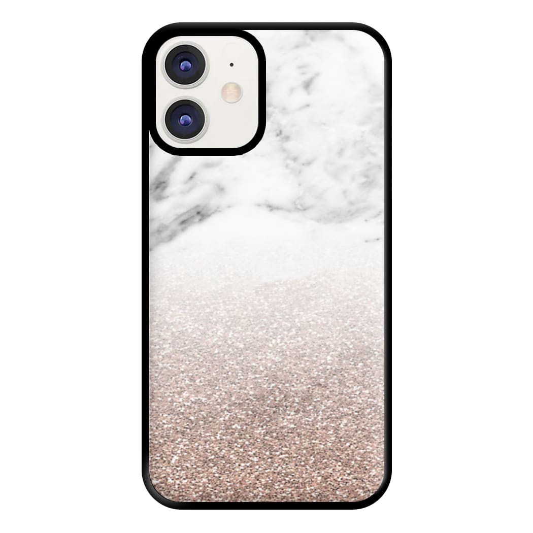 Rose Gold Glitter & Marble Phone Case for iPhone 11