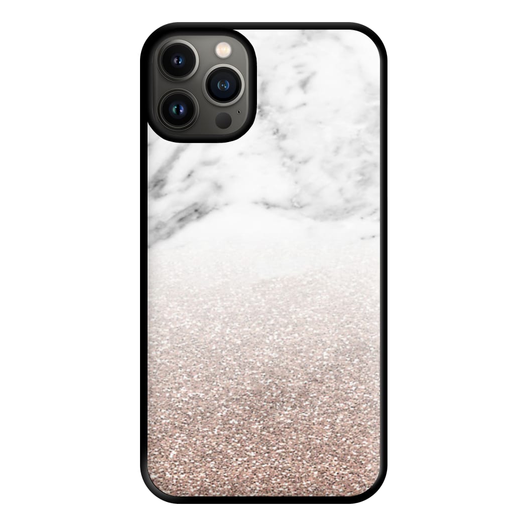 Rose Gold Glitter & Marble Phone Case for iPhone 13