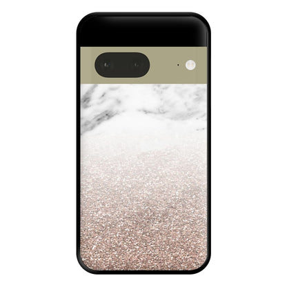 Rose Gold Glitter & Marble Phone Case for Google Pixel 7a