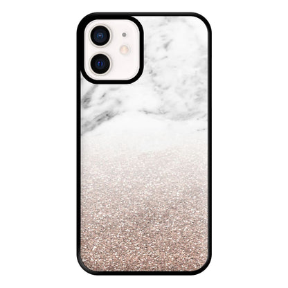 Rose Gold Glitter & Marble Phone Case for iPhone 12 Mini