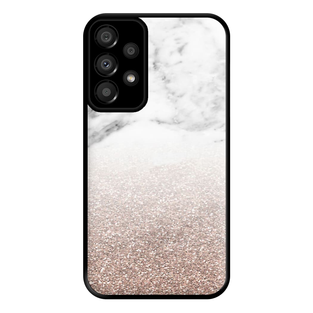 Rose Gold Glitter & Marble Phone Case for Galaxy A33