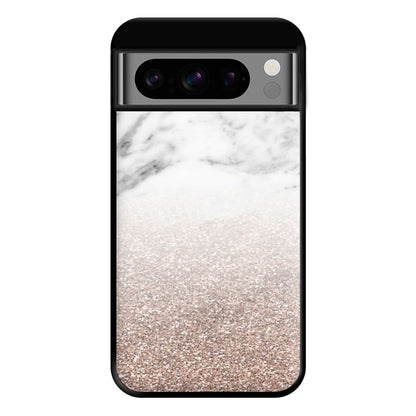 Rose Gold Glitter & Marble Phone Case for Google Pixel 8 Pro