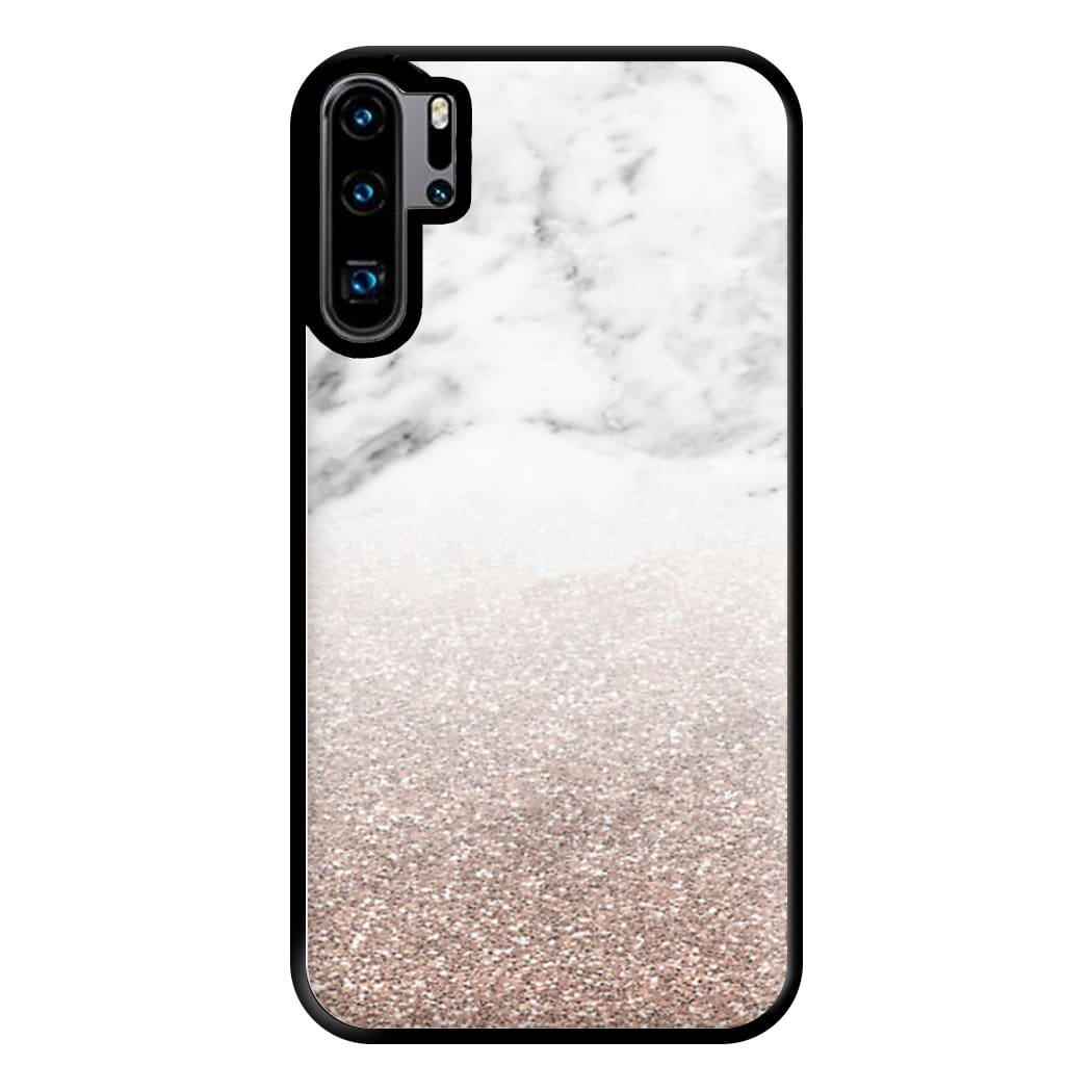 Rose Gold Glitter & Marble Phone Case for Huawei P30 Pro