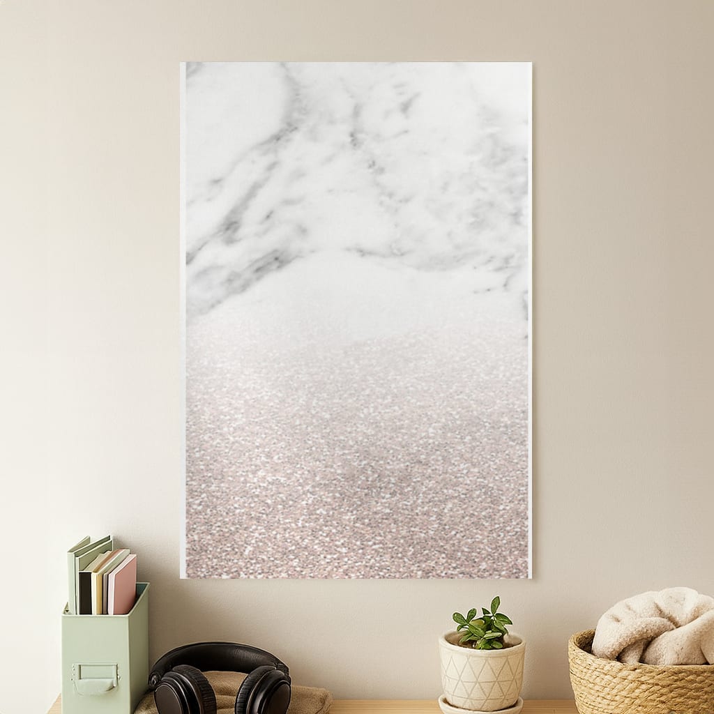 Rose Gold Glitter & Marble Poster