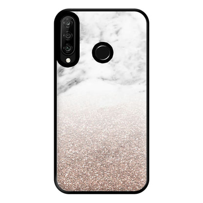 Rose Gold Glitter & Marble Phone Case for Huawei P30 Lite