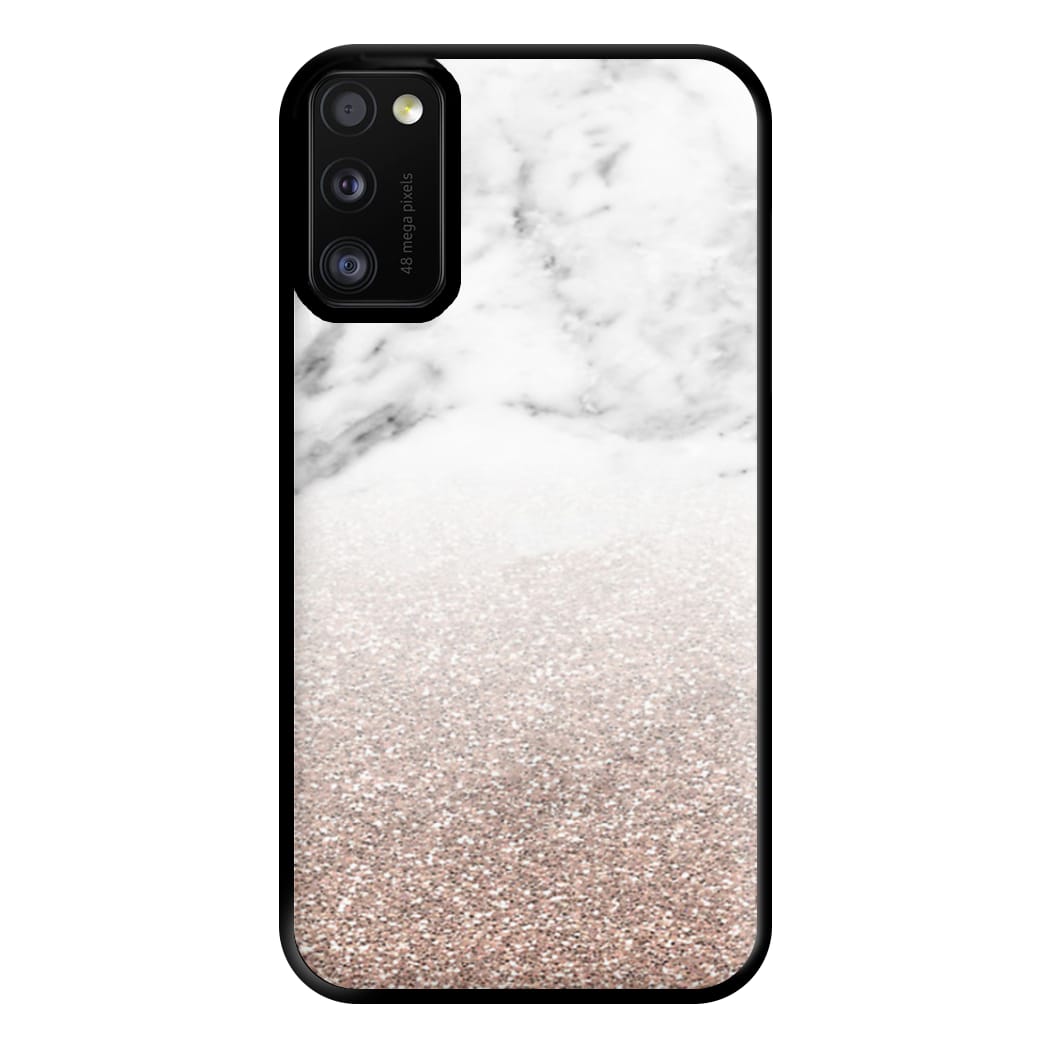 Rose Gold Glitter & Marble Phone Case for Galaxy A41