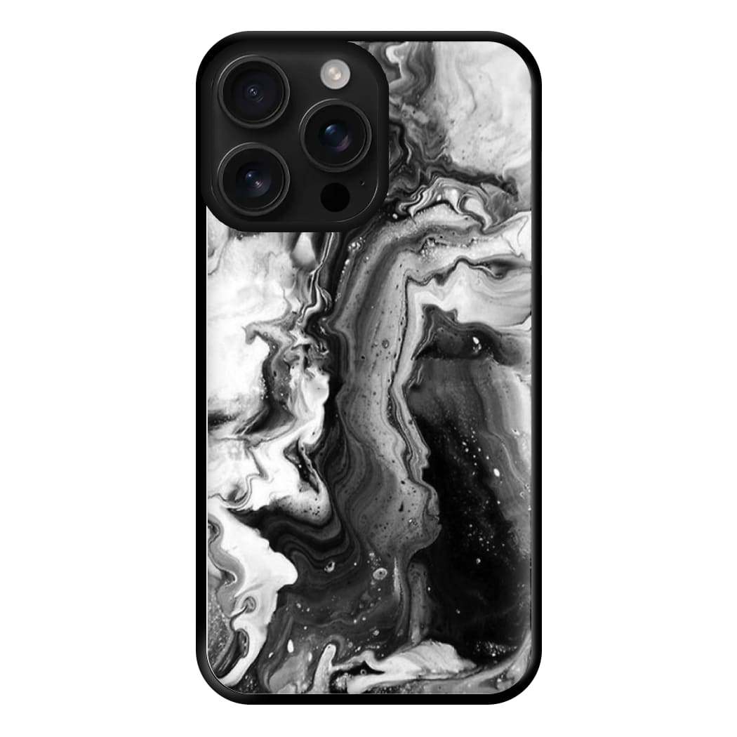 Black and White Leaking Marble Phone Case