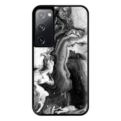 Black and White Leaking Marble Phone Case for Galaxy S20