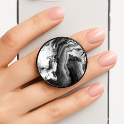 Black and White Leaking Marble Phone Grip