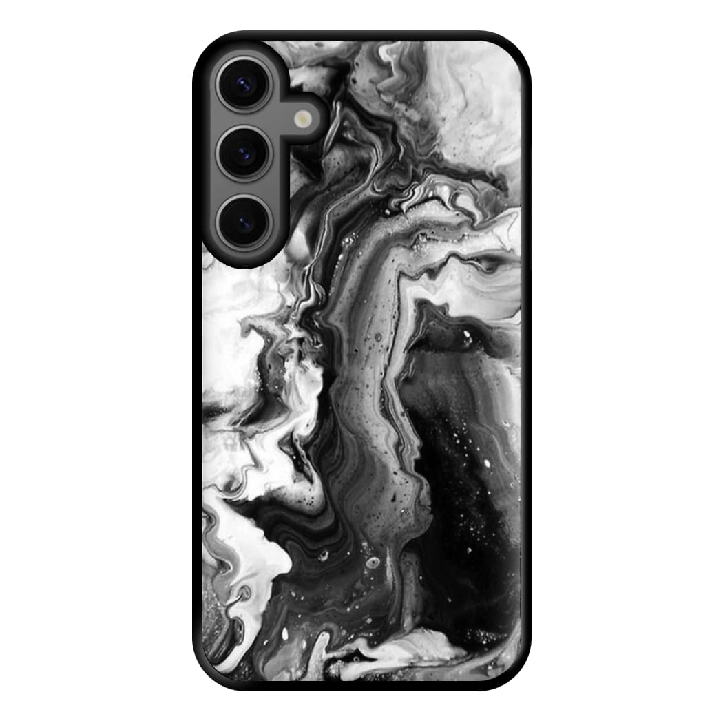 Black and White Leaking Marble Phone Case for Galaxy S23FE