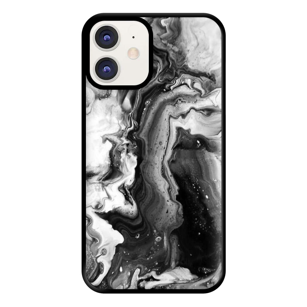 Black and White Leaking Marble Phone Case for iPhone 11