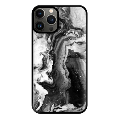 Black and White Leaking Marble Phone Case for iPhone 13 Pro Max