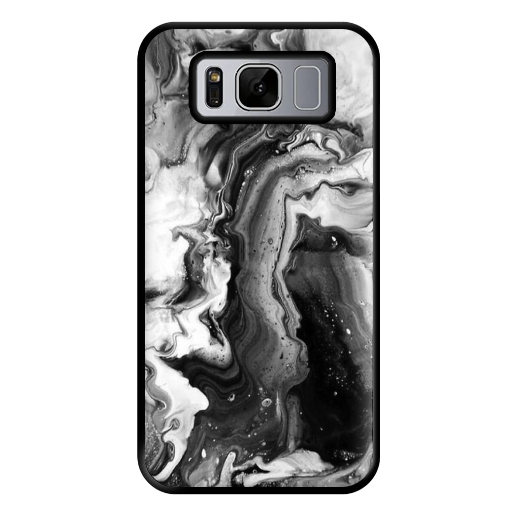 Black and White Leaking Marble Phone Case for Galaxy S8 Plus