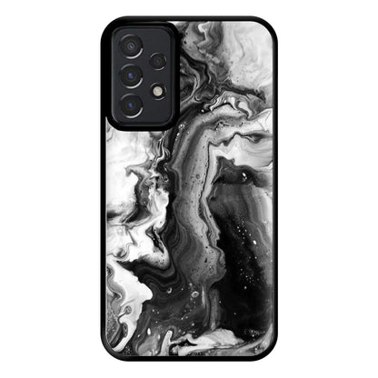 Black and White Leaking Marble Phone Case for Galaxy A52 / A52s