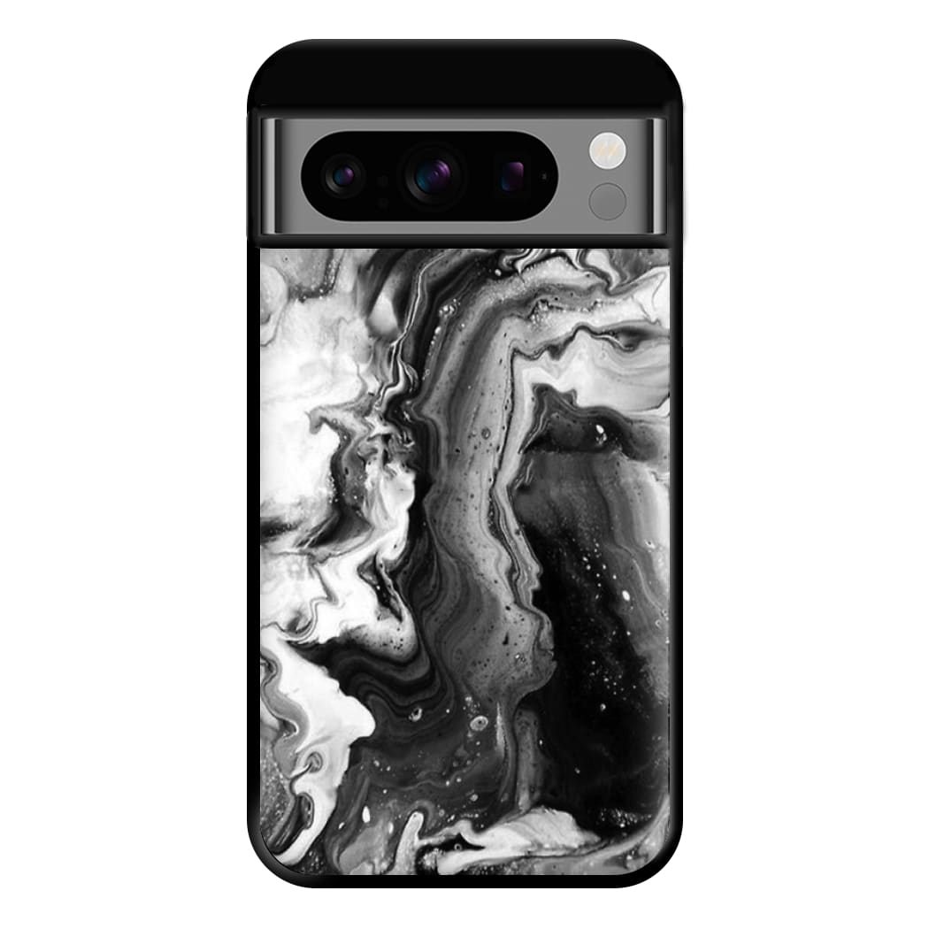 Black and White Leaking Marble Phone Case for Google Pixel 8 Pro