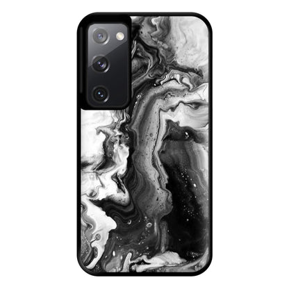 Black and White Leaking Marble Phone Case for Galaxy S20FE