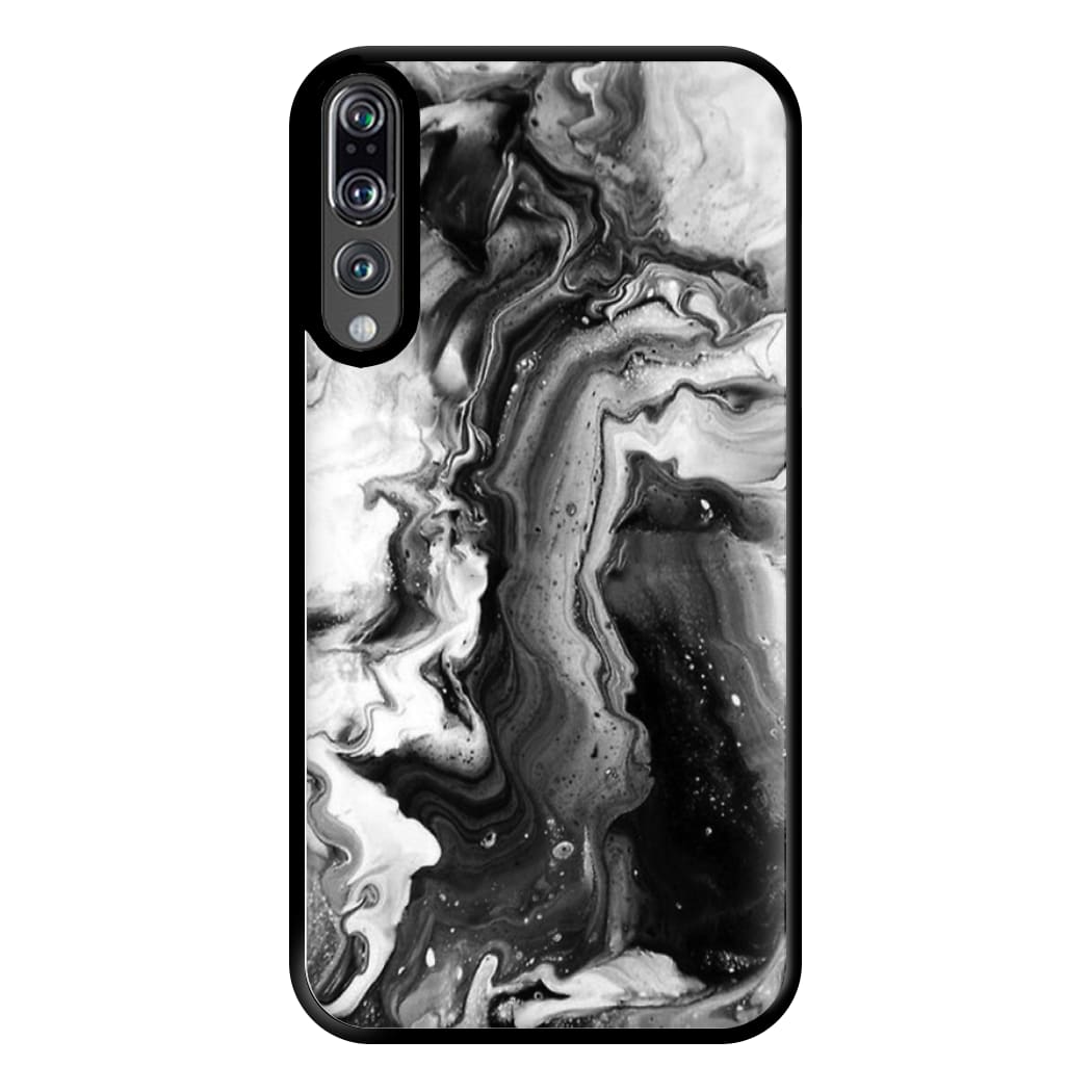 Black and White Leaking Marble Phone Case for Huawei P20 Pro