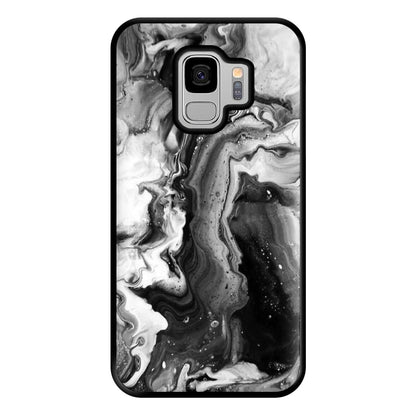 Black and White Leaking Marble Phone Case for Galaxy S9 Plus