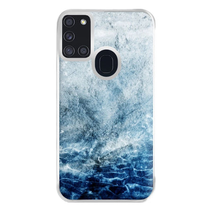 Sea Blue Marble Phone Case for Galaxy A21s