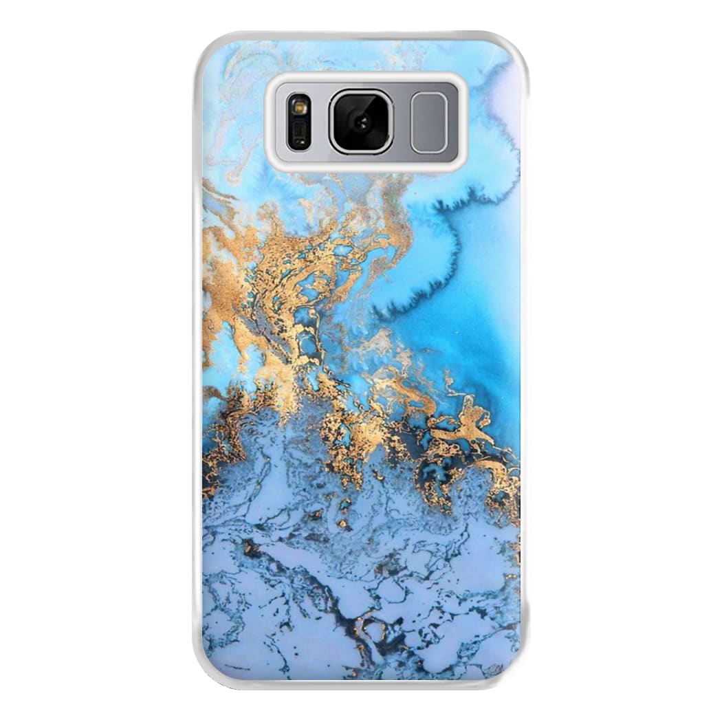 Sea Blue and Gold Marble Phone Case for Galaxy S8 Plus