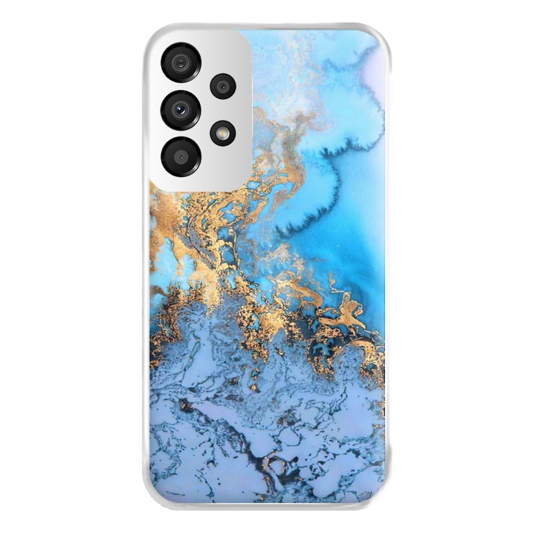 Sea Blue and Gold Marble Phone Case for Galaxy A33