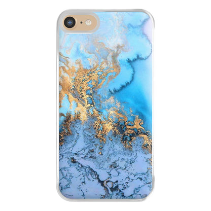 Sea Blue and Gold Marble Phone Case for iPhone 6 / 7 / 8 / SE