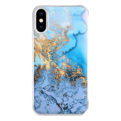 Sea Blue and Gold Marble Phone Case for iPhone XS Max