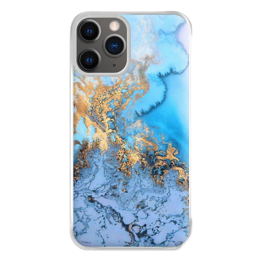 Sea Blue and Gold Marble Phone Case for iPhone 12 Pro Max