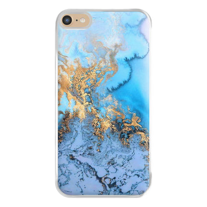 Sea Blue and Gold Marble Phone Case for iPhone 6 Plus / 7 Plus / 8 Plus