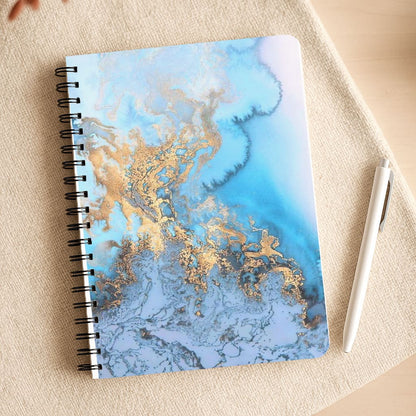 Sea Blue and Gold Marble Notepad