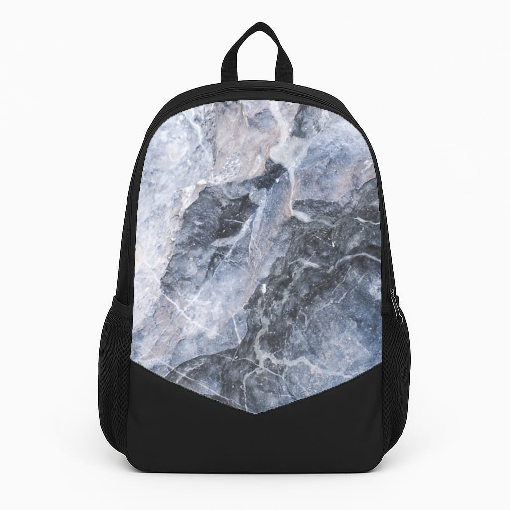 Grey and White Marble Large Backpack