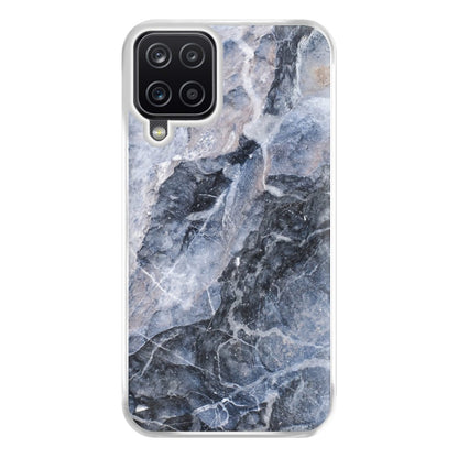 Grey and White Marble Phone Case for Galaxy A12