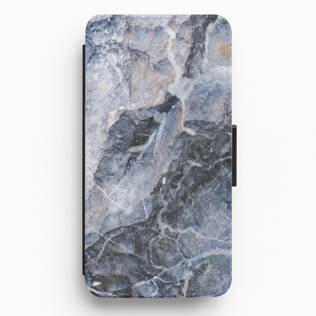 Grey and White Marble Flip / Wallet Phone Case