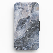 Grey and White Marble Flip / Wallet Phone Case 1