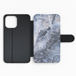 Grey and White Marble Flip Phone Case