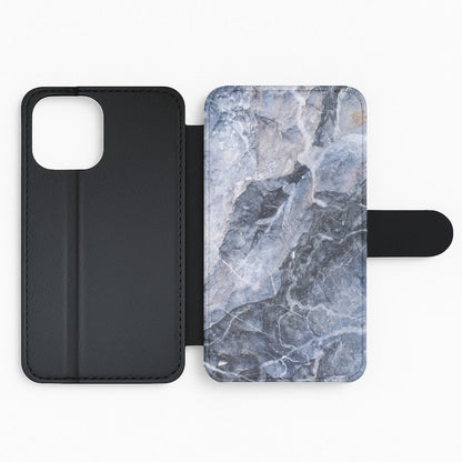 Grey and White Marble Flip Phone Case