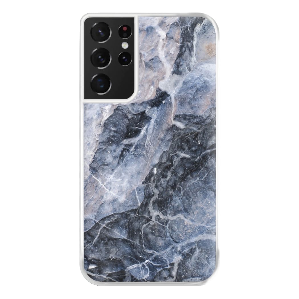 Grey and White Marble Phone Case for Galaxy S21 Ultra