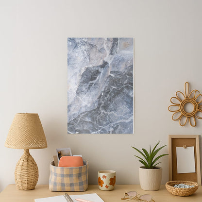 Grey and White Marble Art Print