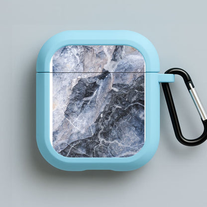 Grey and White Marble Blue AirPods Case