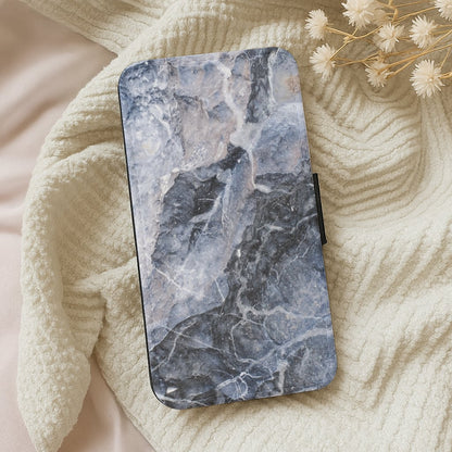 Grey and White Marble Wallet Phone Case
