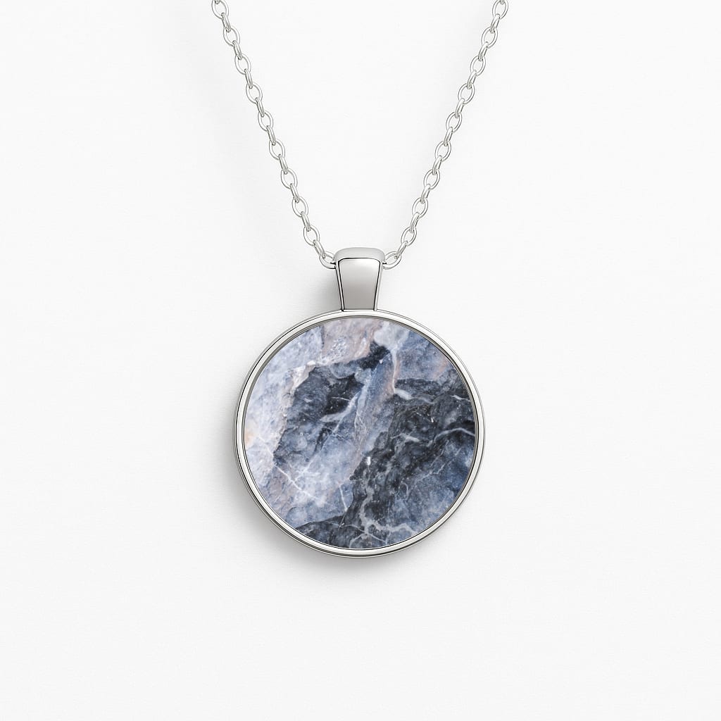 Grey and White Marble Necklace