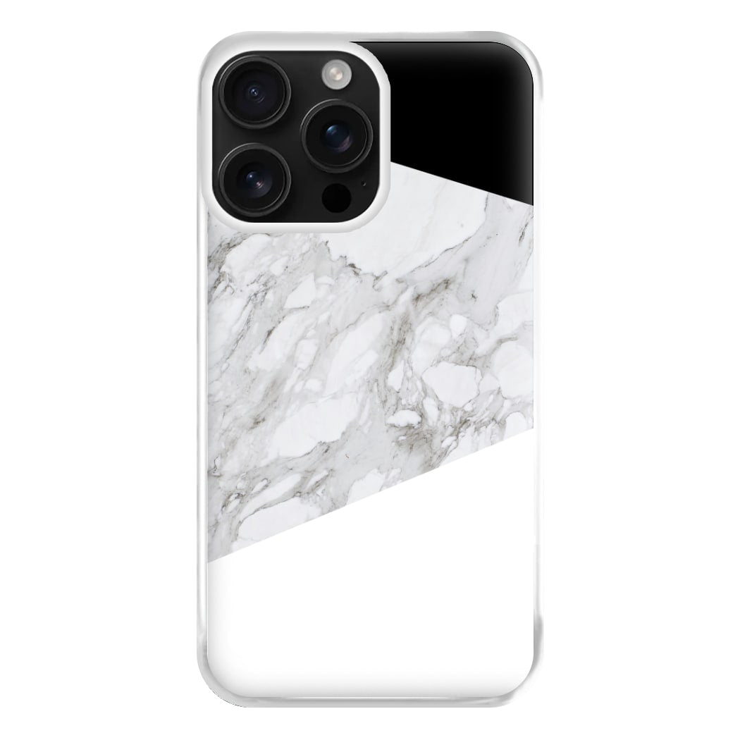 White, Black and Marble Pattern Phone Case