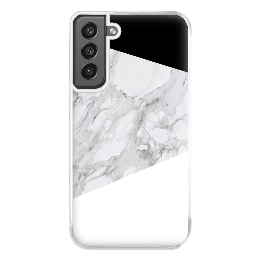 White, Black and Marble Pattern Phone Case for Galaxy S21FE