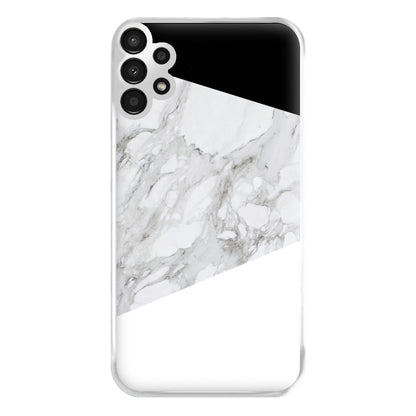 White, Black and Marble Pattern Phone Case for Galaxy A13