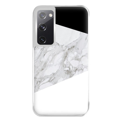 White, Black and Marble Pattern Phone Case for Galaxy S20FE