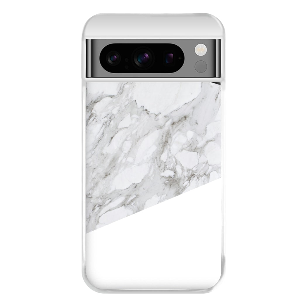 White, Black and Marble Pattern Phone Case for Google Pixel 8 Pro