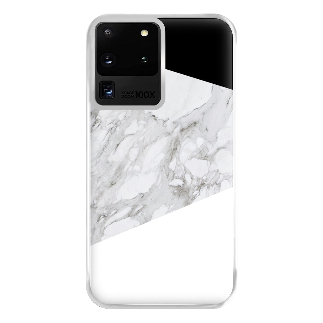 White, Black and Marble Pattern Phone Case for Galaxy S20 Ultra